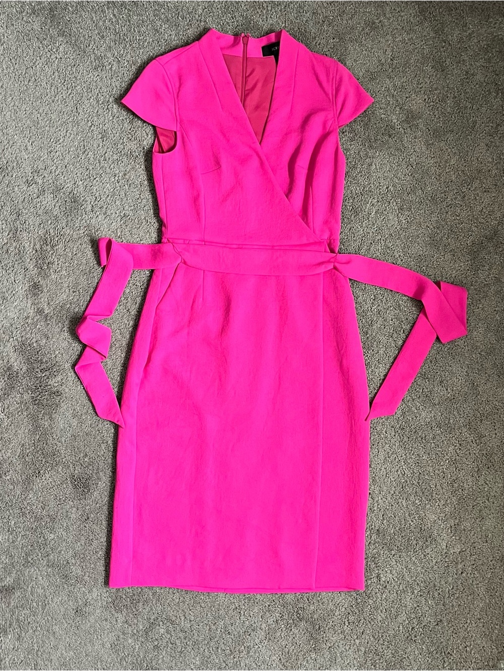 J. Crew Bright Fuchsia Midi Dress with belt